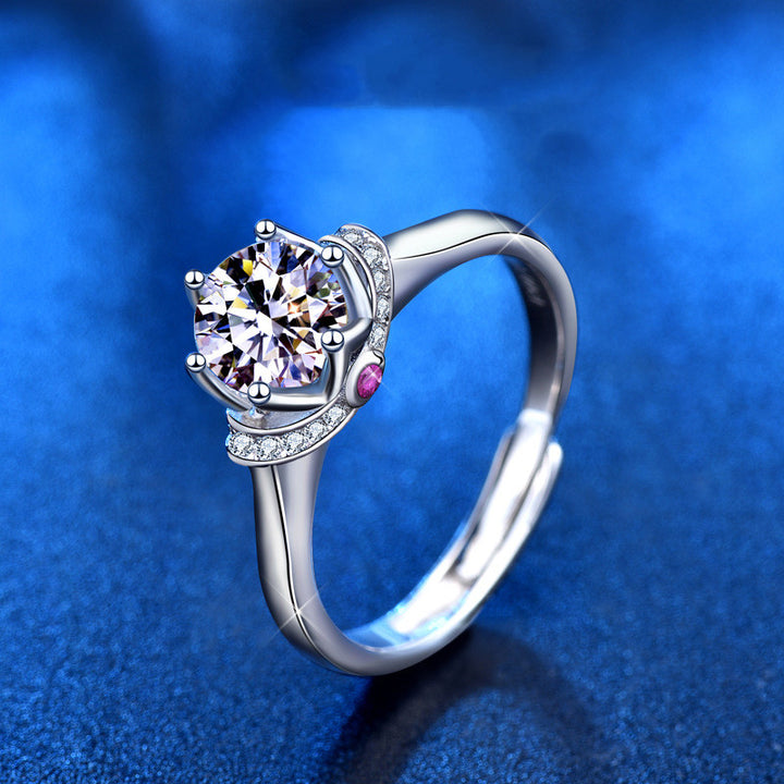 Women's Simulation Simple Couple Moissanite Ring – Gifts for Her — 1