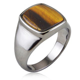 Fashion Simple Tigereye Ring Titanium Steel Ring LR924 – Stylish Gifts — 2