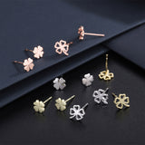 S999 Sterling Silver Four-leaf Clover Earrings Women's – Gifts for Her — 6