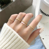 Five-piece Pearl Wavy Combination Ring – Useful Gifts — 4
