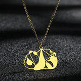 Stainless Steel Origami Panda Pendant Necklace – Jewelry Gift Ideas — 6