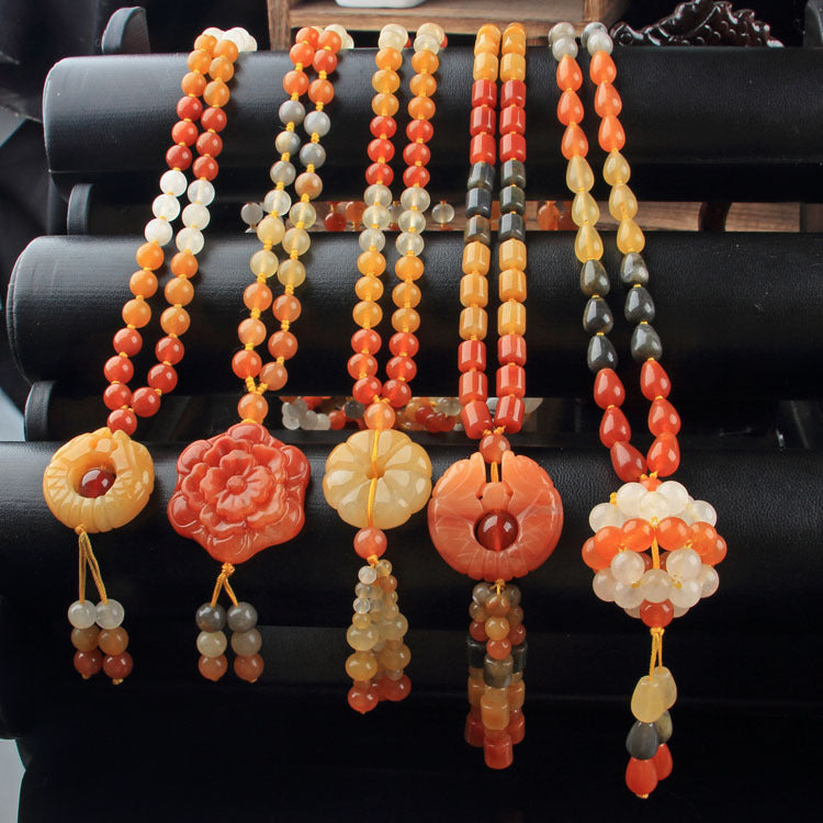 Gold Silk Jade Necklace Ethnic Style Sweater – Jewelry Gift Ideas — 1