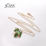 Maple Leaf Enamel Drip Glazed Long Necklace – Jewelry Gift Ideas — 5
