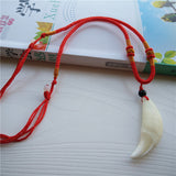 Wolf Tooth Pendant Bleached Necklace Ornament – Jewelry Gift Ideas — 12