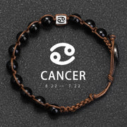 Natural Stone 12 Zodiac Obsidian Hand-woven Bracelet – Stylish Gifts — 11