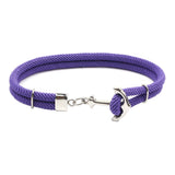Navy Hand Braided Stainless Steel Anchor Bracelet – Jewelry Gift Ideas — 6