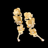 Gold Rose Earrings Super Frosted Mist Face S925 Silver – Stylish Gifts — 4