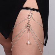 Thigh Chain Elastic Multi-layer Leaves Long Leg Chain – Gifts for Her — 2