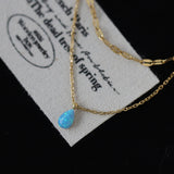 Blue Water Drop Flash Double-layer Necklace – Jewelry Gift Ideas — 4