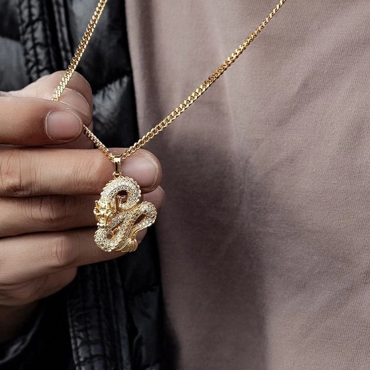 Chinese Dragon Set Zircon Pendant Necklace – Jewelry Gift Ideas — 1