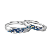Creative Van Gogh's Starry Sky Couple Ring – Gifts for Couples — 2