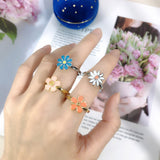 Creative Dripping Oil Flower Rotating Ring Women – Gifts for Her — 4
