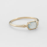 Silver Gilded Ring Natural Blue Light Elongated – Practical Gifts — 2