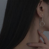 Asymmetric Geometric Ring Chain Earrings – Holiday Gift Ideas — 6