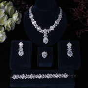 Exaggerated Water Drop Zircon Necklace Earrings – Jewelry Gift Ideas — 2