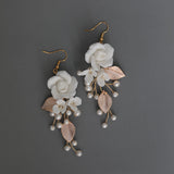 Design Ceramic White Flower Hair Comb Earrings – Beauty Gifts — 2