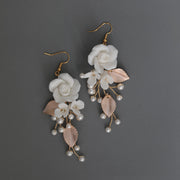 Design Ceramic White Flower Hair Comb Earrings – Beauty Gifts — 2