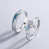 Butterfly Couple Ring Pair Ring Simple Valentine's – Gifts for Couples — 4