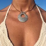 Leather Rope CCB Geometric Ring Alloy Pendant – Jewelry Gift Ideas — 7