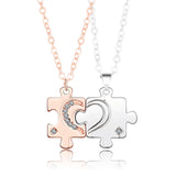Love Puzzle Couple Necklace A Pair Of Simple – Gifts for Couples — 8