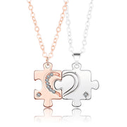 Love Puzzle Couple Necklace A Pair Of Simple – Gifts for Couples — 8