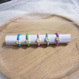 Small Flower Stretch Braided Ring Bead Bracelet – Jewelry Gift Ideas — 9