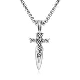 Carved Viking Celtic Knot Sword Pendant Men's – Jewelry Gift Ideas — 4