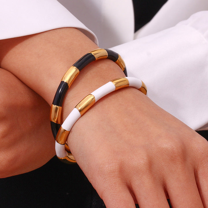 Women's Stainless Steel Open Solid Segmented Drip – Jewelry Gift Ideas — 1