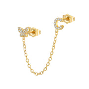 Women's Zircon Butterfly Alphabet One Piece Stud – Gifts for Her — 19