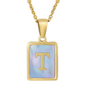 Titanium Steel 26 English Letter Necklace Blue – Jewelry Gift Ideas — 4