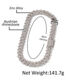 Trendy 18mm Silver Cuban Diamond Alloy Necklace – Jewelry Gift Ideas — 3