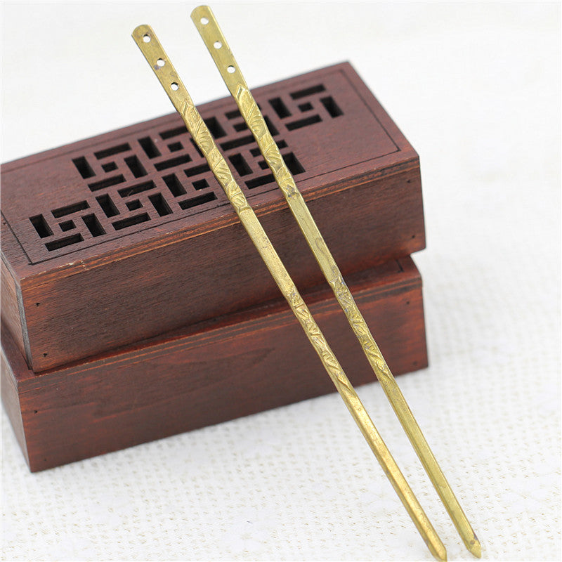 150MM Pure Copper Embossed Flat Hairpin – Birthday Gifts — 1