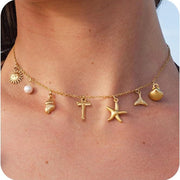 26 Bamboo Letter Necklace Starfish Shell Conch – Jewelry Gift Ideas — 8