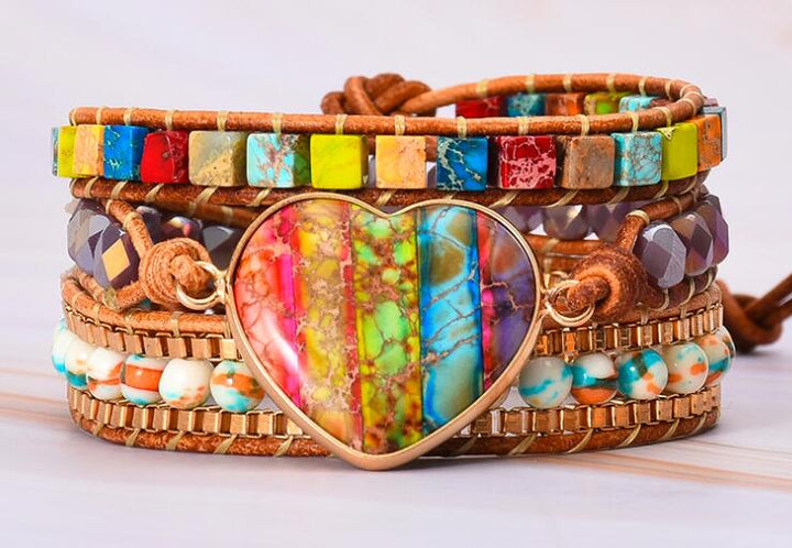 Natural imperial stone hand-woven bracelet – Jewelry Gift Ideas — 1