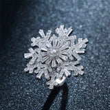 Rotating Double Layer Snowflake Ring Full Diamond Ring – Gifts for Her — 4