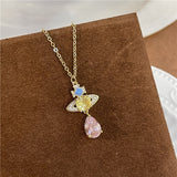 Luxury Gift Plane Full Of Diamond Saturn Necklace – Jewelry Gift Ideas — 5