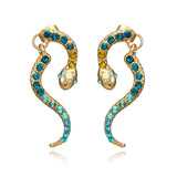 Retro Personality Zodiac Snake Colored Diamond Stud – Meaningful Gifts — 2