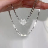Diamond-embedded Love Multi-layer Magnet Necklace – Jewelry Gift Ideas — 2