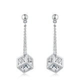 Simple And Fashionable Square Earrings With Zircon – Surprise Gifts — 4
