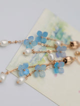 Gradient Color Hydrangea Pearl Tassel Earrings – Unique Gift Ideas — 10