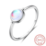 Fashion Women's Round Moonstone Silver Ring – Stylish Gifts — 3