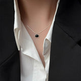 Black Agate Oval Necklace For Women – Jewelry Gift Ideas — 5
