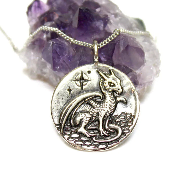 Mingcheng Gothic Wings Dragon Shape Pattern Round – Jewelry Gift Ideas — 1
