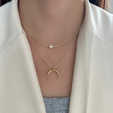 Pearl Moon Double-layer Necklace Female Popular – Jewelry Gift Ideas — 3