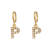 18K Gold Plated Micro Set Zircon Letter Earrings – Gifts for Her — 3