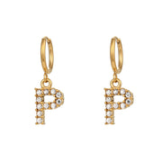 18K Gold Plated Micro Set Zircon Letter Earrings – Gifts for Her — 3
