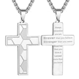 Men's Stainless Steel Lettering Cross Necklace – Jewelry Gift Ideas — 20