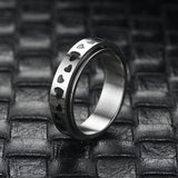Heart-shaped Rotatable Titanium Steel Ring For Men – Gifts for Him — 2