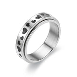 Heart-shaped Rotatable Titanium Steel Ring For Men – Gifts for Him — 3