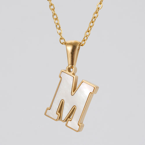 18K Gold Shell Stainless Steel Letter Pendant – Jewelry Gift Ideas — 2